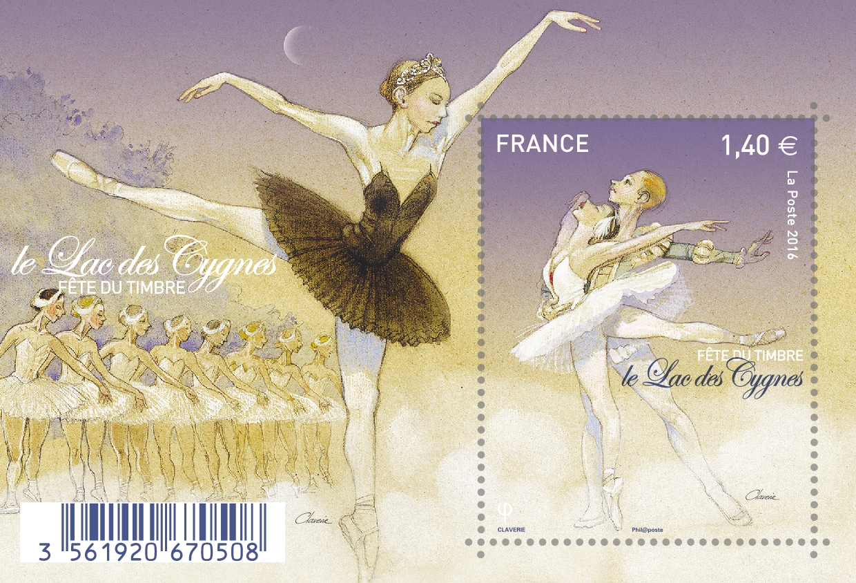 Fête du timbre 2016 Bloc Lac des cygnes