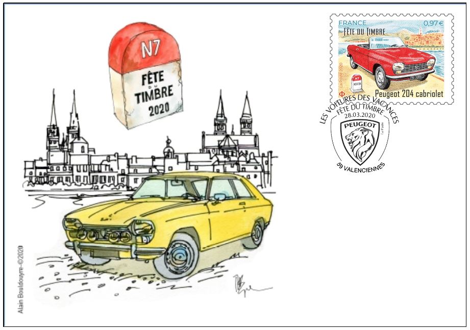 Fête du timbre 2020 Carte avec timbre